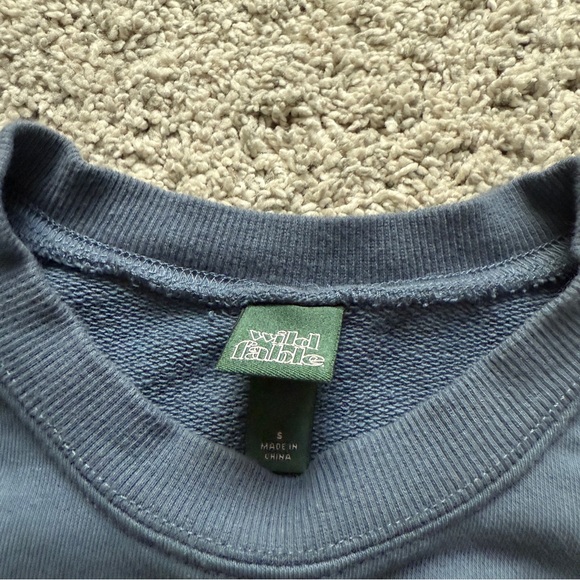 Wild Fable Montauk Embroidered Graphic Oversized Crewneck Sweatshirt Blue Small - Picture 5 of 8
